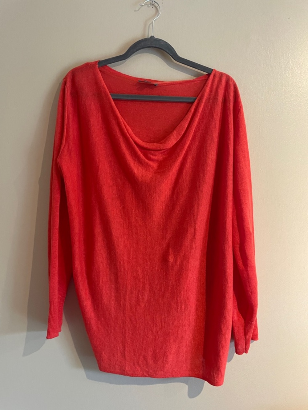 Neiman Marcus Red 100% Linen Orange Light Weight Sweater
